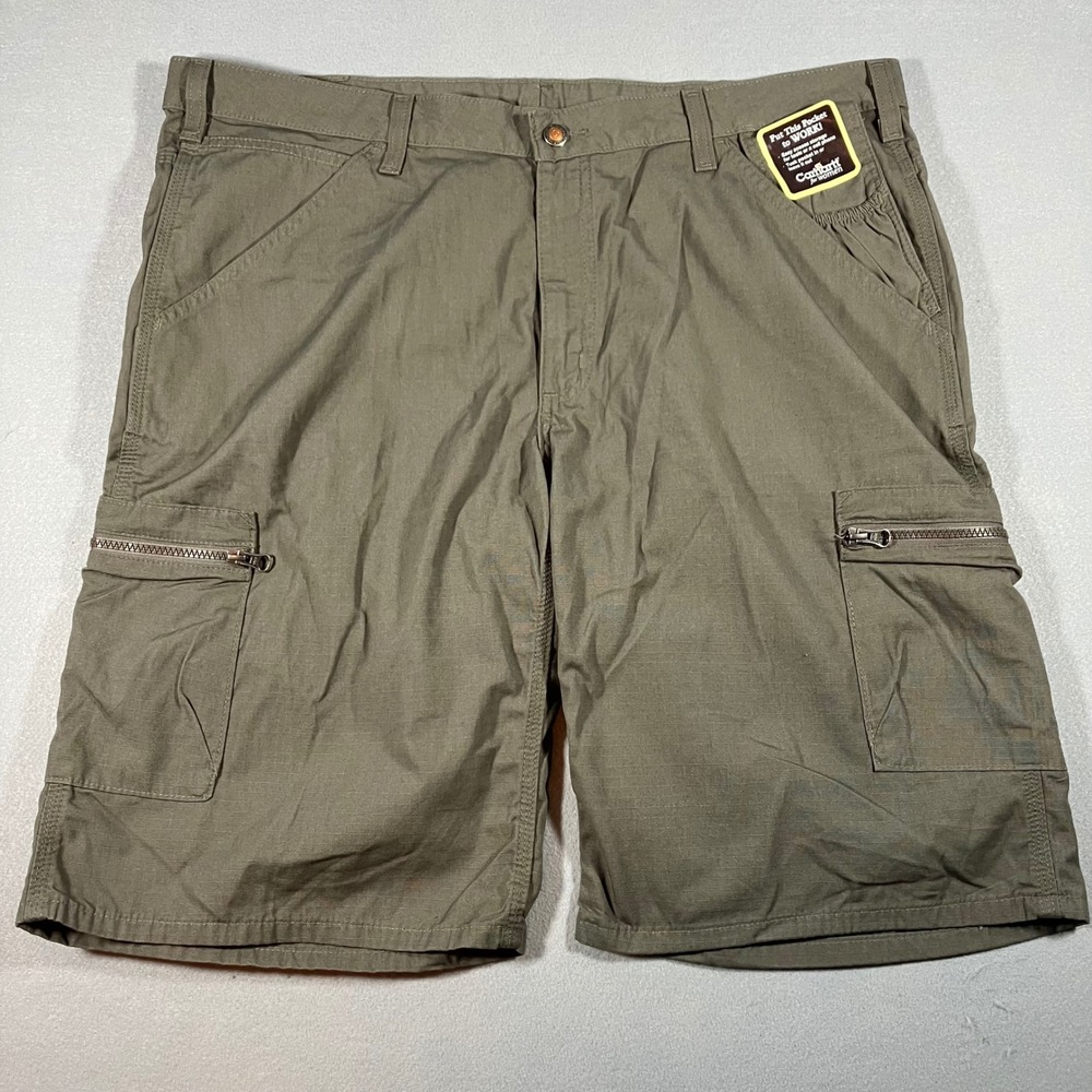 NWT Carhartt Women Size 18 Ripstop Cargo Shorts Driftwood Green Utility Workwear
